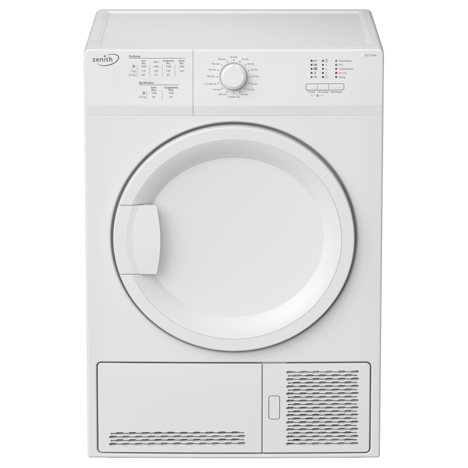 Moore Electrics Zenith ZDCT700W 7kg Condenser Tumble Dryer White B